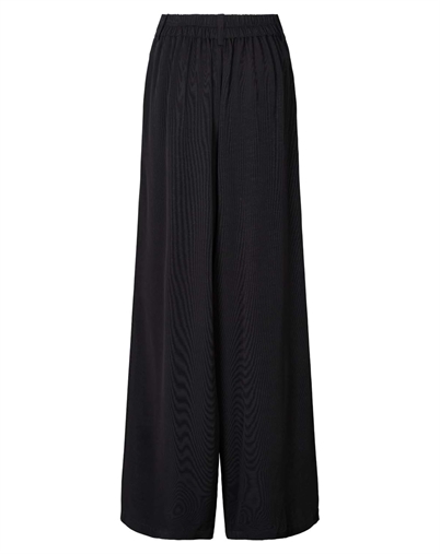 Rabens Saloner - Dalvina Grossgrain Wide Leg Bukser - Black